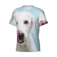 thumbnail image 5 of Qekee Puppy Licks Nose Classic Fit T-Shirt Men's Shirt Men's Tight Short Sleeves for Exercise, Running, Mountaineering - Puppy Licks Nose, 5 of 9
