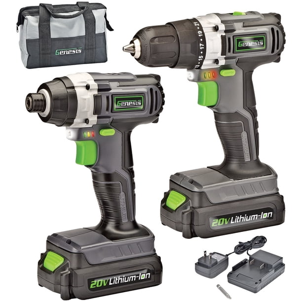 Genesis 12V Cordless Drill/Driver - 2-Speed, 250 In-lbs Torque, With Battery & Charger