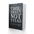 thumbnail image 2 of Ten Commandments Thou Shalt Not Steal Christian Bible Verse Quote Scripture Typography Sealed Greeting Card Plus Envelope Blank inside, 2 of 4