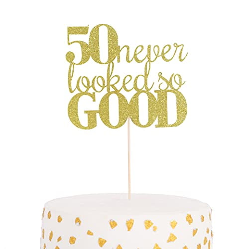 50 and Fabulous Cake Topper Gold for 50th Birthday Party Decoration Supplies for sale online 