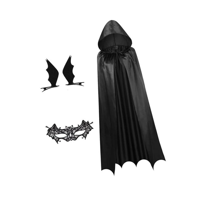 Capa con capucha de Halloween, disfraz de mago, capa larga para carnaval, espectáculo y fiestas.