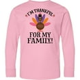 thumbnail image 3 of Inktastic Thanksgiving Girl Turkey Thankful for Family Long Sleeve Youth T-Shirt, 3 of 5