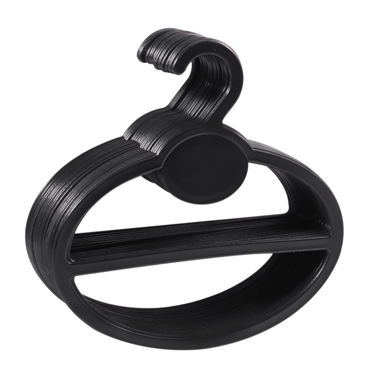 160x Scarf Shawl Tie Holder Organizer Oval Plastic Hangers Storage Hangers Black