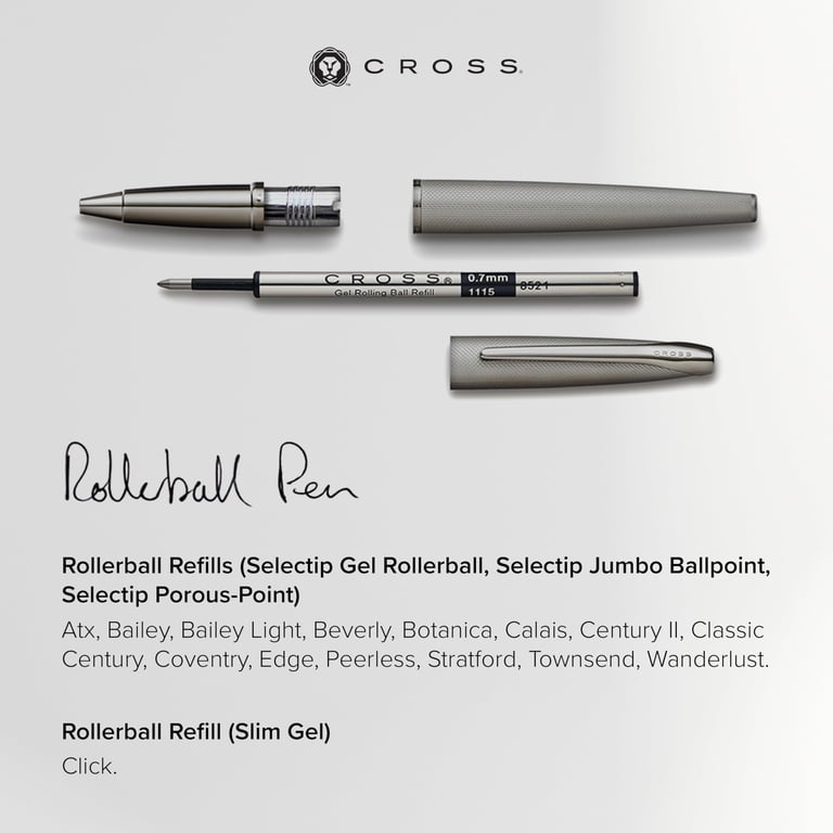 Cross Ion Rollerball Pen With Lanyard Clip - Lunar Gray, Black Gel Ink