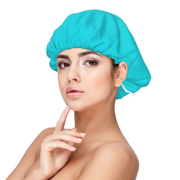 Naloa Aqua Adjustable Hair Bonnet for Sleeping, Hair Wrap Sleep Cap Turban for Women Men, Curly Straight Hair Long Large Braid Unisex