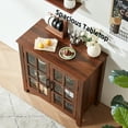 thumbnail image 6 of 31.5" Rustic Buffet Cabinet with 2 Glass Doors, Compact Sideboard Kitchen Storage Cabinets Coffee Bar Cabinet for Living Room, Brown, 6 of 9