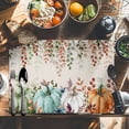 thumbnail image 6 of Fall Thanksgiving Placemats Set of 8 Pumpkin Leaf Watercolor Linen Texture Heat Insulated Linen Place Mats, Washable Stain-Proof Table Mats for Dining Tables Holiday Decor 13x19inch, 6 of 9