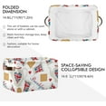 thumbnail image 2 of Large Foldable Storage Bin Teapots And Cups Fabric Storage Baskets Collapsible Decorative Baskets Organizing Basket Bin with PU Handles for Shelves Home Closet Living Room-2Pack Decor Gifts, 2 of 7