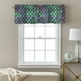 thumbnail image 3 of Colorful Mermaid Valance Curtain Scales Ombre Texture Window Valances Rod Pocket Short Curtains Window Treatments for Kitchen Bedroom Bathroom Laundry 60" x 18", 3 of 9