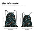 thumbnail image 2 of Kdxio Little Fish Skeleton Print Drawstring Backpack Bag,Waterproof Draw String Back Sack, Gym Drawstring Bags Swim Bag For Unisex, 2 of 5