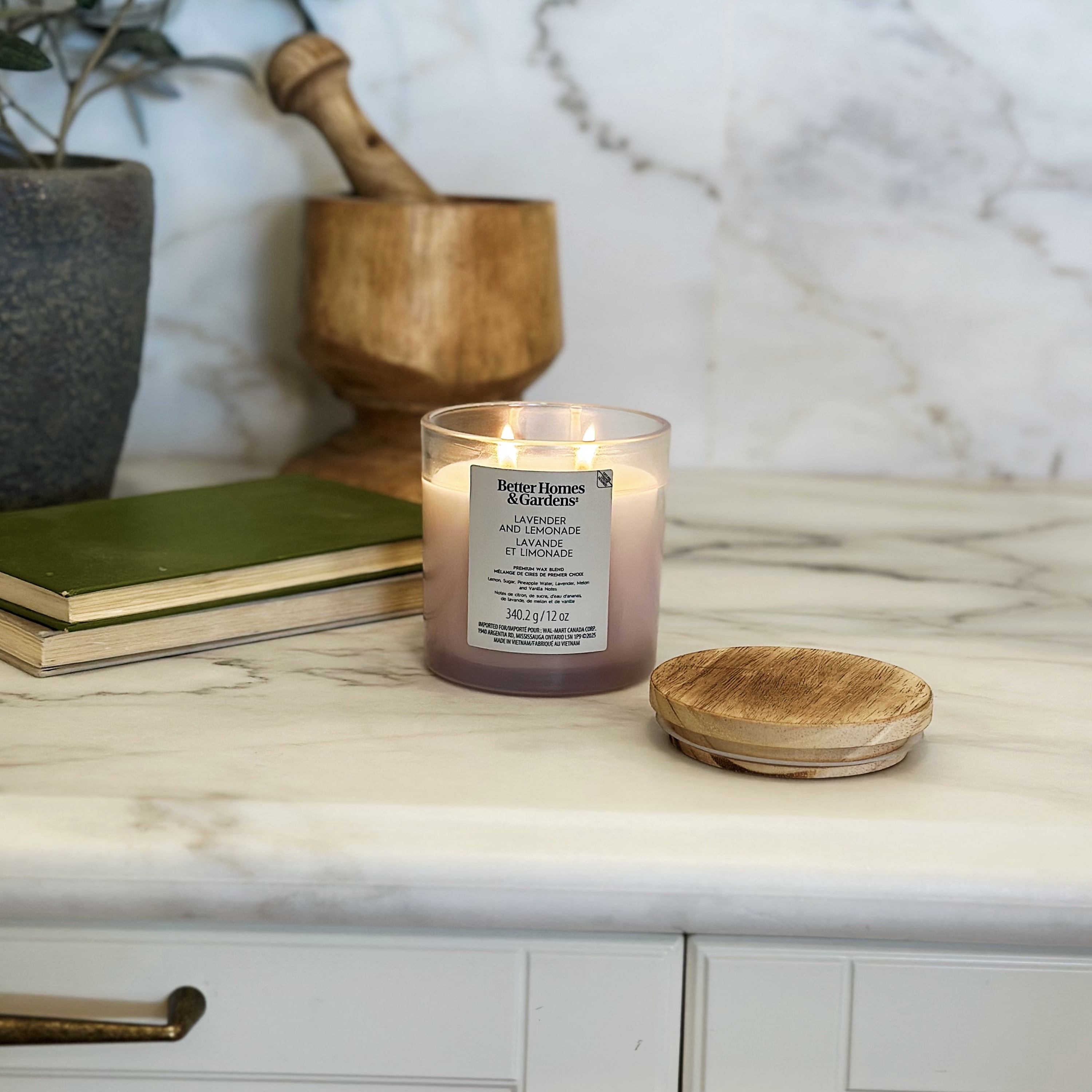 Better Homes & Gardens Scented 2-wick 12 oz. Parrafin Wax Ombre Jar Candle, Lavender Lemonade