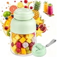 thumbnail image 4 of Green 44oz (1300ml) Portable Cordless Blender, 3-Speed Adjustable with 38 Sharp Stainless Steel Blades, Dual Leakproof Lids & Handle, Perfect for Making Smoothies, Juices & Milkshakes, Ideal for, 4 of 6