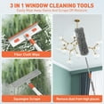 thumbnail image 3 of 67in Window Squeegee Cleaner, 4 in 1 Rotatable Glass Cleaning Tools with Silicon Squeegee & 3 Replaceable Microfiber Scrubber, Window Cleaning Kit for Shower Glass Mirror Door Car(Orange), 3 of 10
