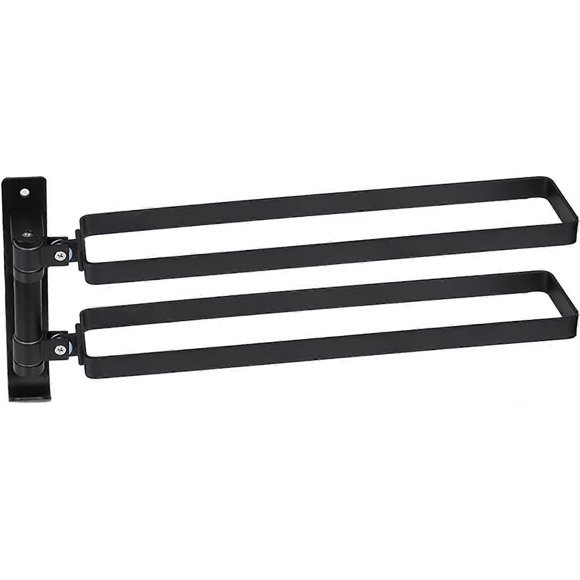 Bathroom Towel Rail 2 Bars 180 Rotating Stainless Steel Towel Rails Wall Mounted Towel Rails