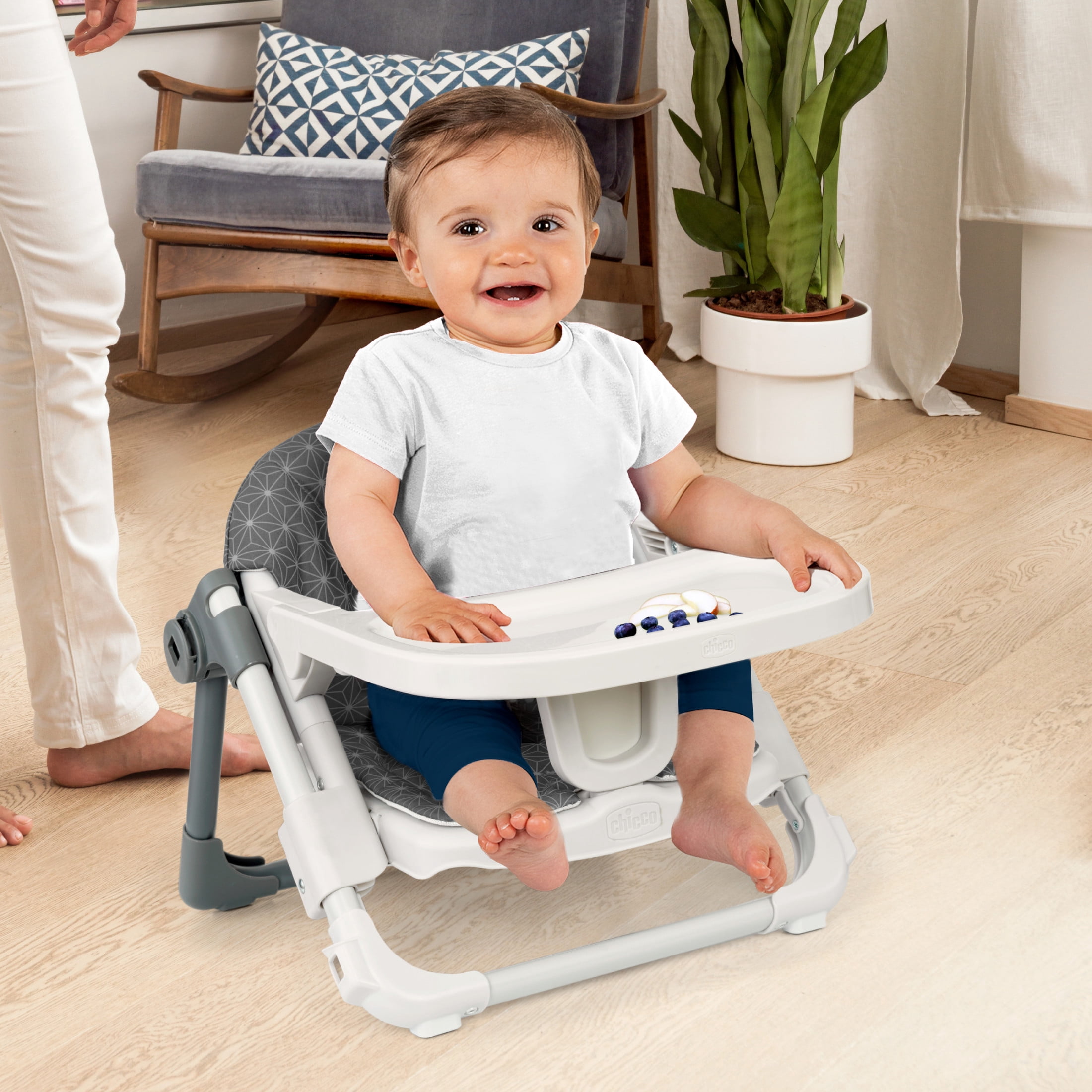 Chicco Take-A-Seat Chair Booster, Floor Seat and Toddler Chair - Grey Star (Grey), New
