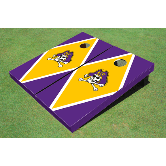 East Carolina University Yellow and Purple Matching Diamond Cornhole Boards