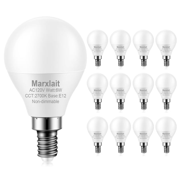 Bombillas Marxlait para ventilador de techo, equivalente a 60 W, paquete de 12
