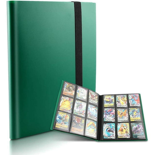 tredstone Collectible Card Binder Album 360 Card Holder 9 Pockets Trading Card Binder Album Large-capacity Card Binder Notebook for Birthdays Christmas and Parties Green