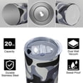 thumbnail image 4 of Camouflage 20 Oz Stainless Steel Skinny Tumbler – Vacuum Insulated Slim Travel Cup with Lid & Stainless Steel Straw, 360° Full Wrap Printed Tumbler for Home, Office & Outdoor Use, 4 of 6