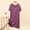 Purple, variant on Women's Star Print Lace Trim Crew Neck Midi Nightgown, Soft Modal Short Sleeve Loose Casual Home Loungewear Sleep Dress Green XL(XL)