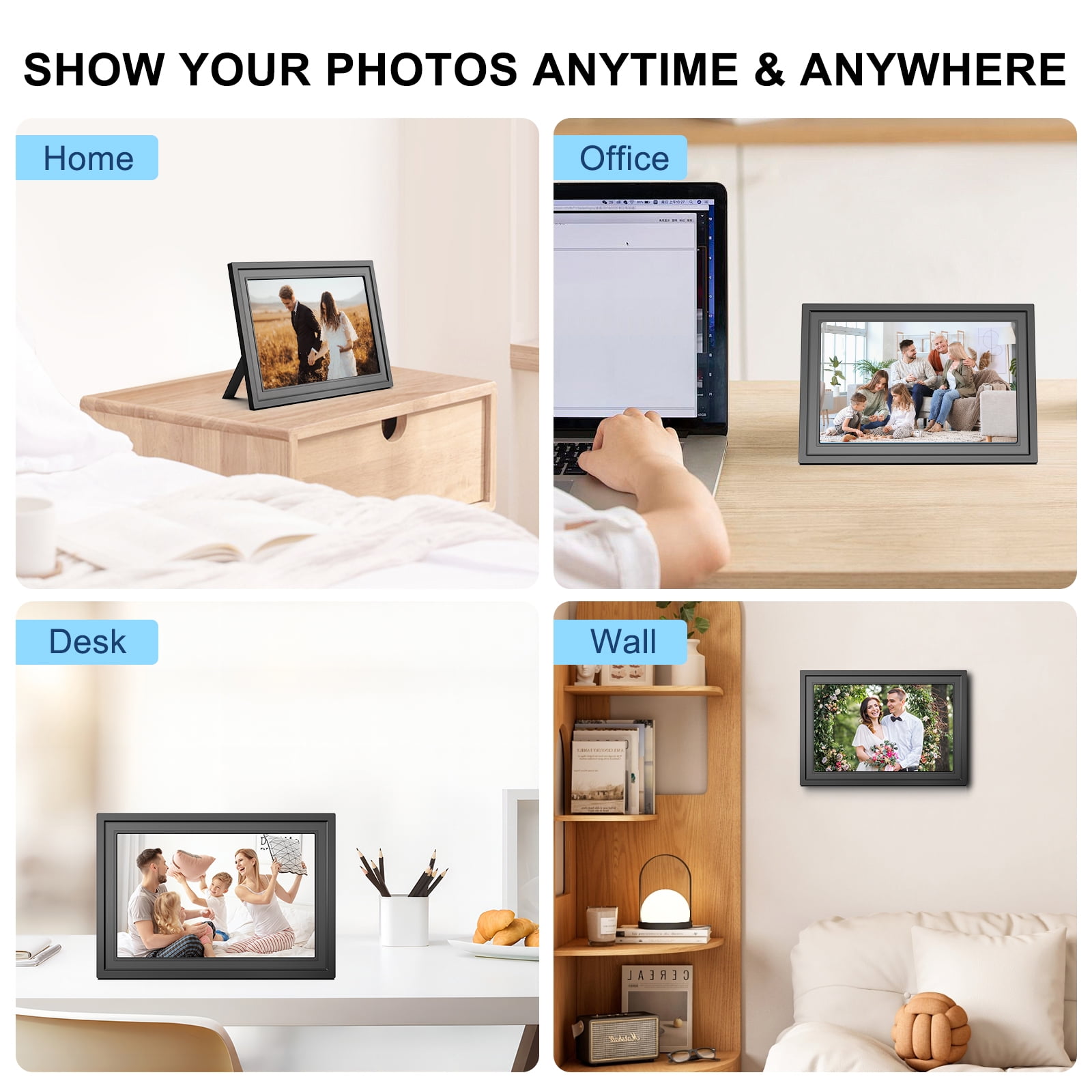 Digital Picture Frame - Uhale WiFi 10.1 inch IPS Touch Screen Digital Photo Frame Display for Gifting, 32GB Storage Support 64G TF Card, Auto-Rotate, Share Photos Via Uhale App from Anywhere