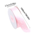 thumbnail image 3 of Polyester Gift Wrapping Ribbon, Elegant Letter Print for Wedding Shower Floral Bouquet Holiday Decor, Pink, JKODE, 3 of 6