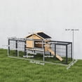 thumbnail image 3 of PawHut Rabbit Hutch Outdoor, 85"L Large Wooden Bunny Cage with Run Box, 3 of 10