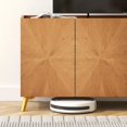 thumbnail image 4 of Dextrus 63'' Wood Sideboard Buffet Cabinet Console, 4 Door, Sunburst Warm Brown- Oak/Walnut, 4 of 8