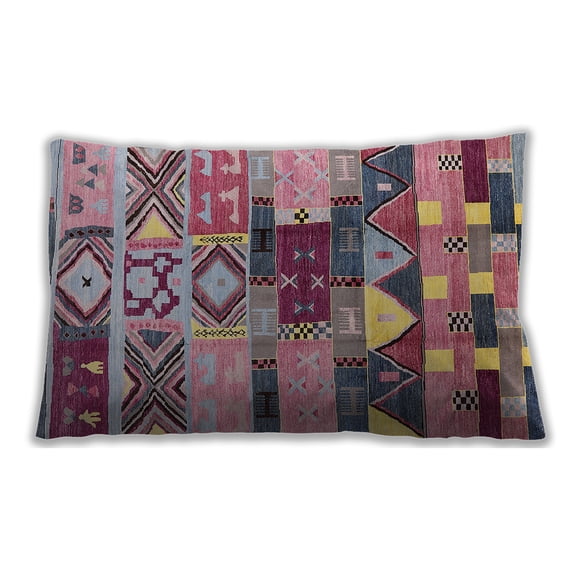 Ahgly Company Outdoor Rectangular Mid-Century Modern Lumbar Throw Pillow, 13 inch by 19 inch