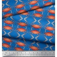 thumbnail image 1 of Soimoi Blue Georgette Viscose Fabric Crabs Ocean Print Fabric by the Yard 42 Inch Wide, 1 of 3