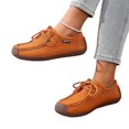 thumbnail image 2 of YOUYEDIAN Loafers for Women Versatile Slip On Square Toe Fashion Lace-up Comfy Flats Casual Outdoor Soft Walking Shoes, 2 of 5