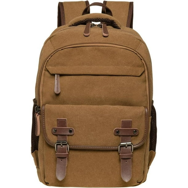 La mochila de lona retro está diseñada con un estilo vintage y moderno, mochila multifuncional y duradera para exteriores.