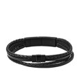 thumbnail image 1 of Fossil Men's Multi-Strand Black Leather Bracelet, 1 of 2