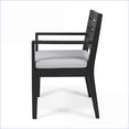 thumbnail image 5 of Outdoor Dining Chairs, Set of 2 for Patio Backyard, Dark Grey Frame Light Grey Cushion | Dark Grey | Acacia Wood, 5 of 15