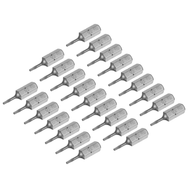 Puntas Torx de 1/4 Pulgada con Vástago Hexagonal de 25 MM de Longitud destornillador Magnético Punta de destornillador T6 de Acero de Aleación S2 25 Uds