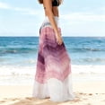 thumbnail image 4 of Betivan Women's Beach Pants Bohemian Chiffon Graphic Lightweight Sun Protection Wide Leg Trousers Sheer Breathable Summer Casual Daily Beach Vacation Pool, 4 of 8