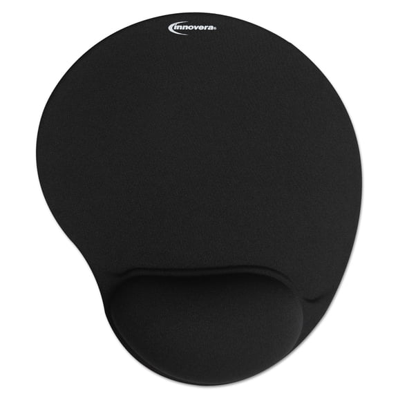 Innovera Mouse Pad with Gel Wrist Pad, Nonskid Base, 10-3/8 X 8-7/8, Black