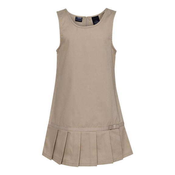 French Toast Girls Pleated Hem Jumper with Ribbon Khaki / 2T
