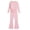 Pink, variant on Outfits for Girls Cozy Long Sleeve Top with High Waist Pleated Wide Leg Pants Casual Two Piece Set Pink 9 Years-10 Years