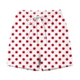 thumbnail image 4 of Qgtaibl Womens Beach Shorts Fashion Polka Dot Drawstring Shorts with Pockets Summer Elastic High Waist Loose Fit Shorts Red S, 4 of 6