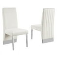 thumbnail image 4 of Silver Stainless Steel 9 Piece Dining Set with Marble Table and Cream Chairs, 4 of 5