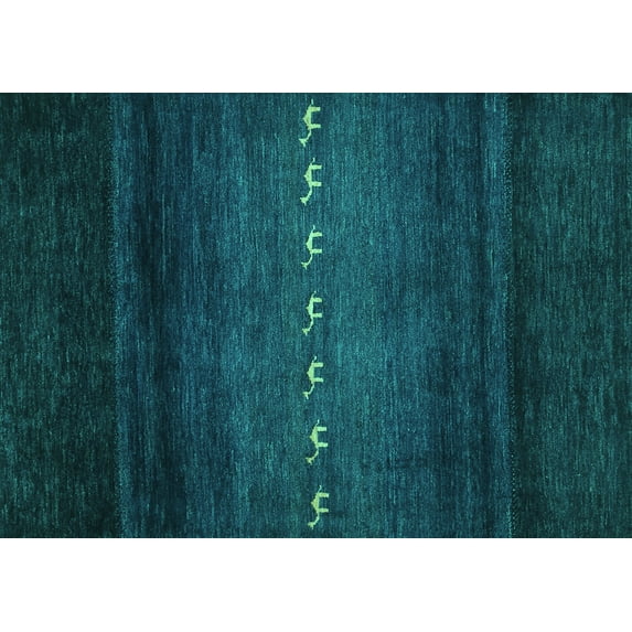 Ahgly Company Indoor Rectangle Abstract Turquoise Blue Contemporary Area Rugs, 2' x 3'