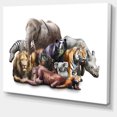 thumbnail image 2 of Animals on White Background - Abstract Canvas Art Print, 2 of 3
