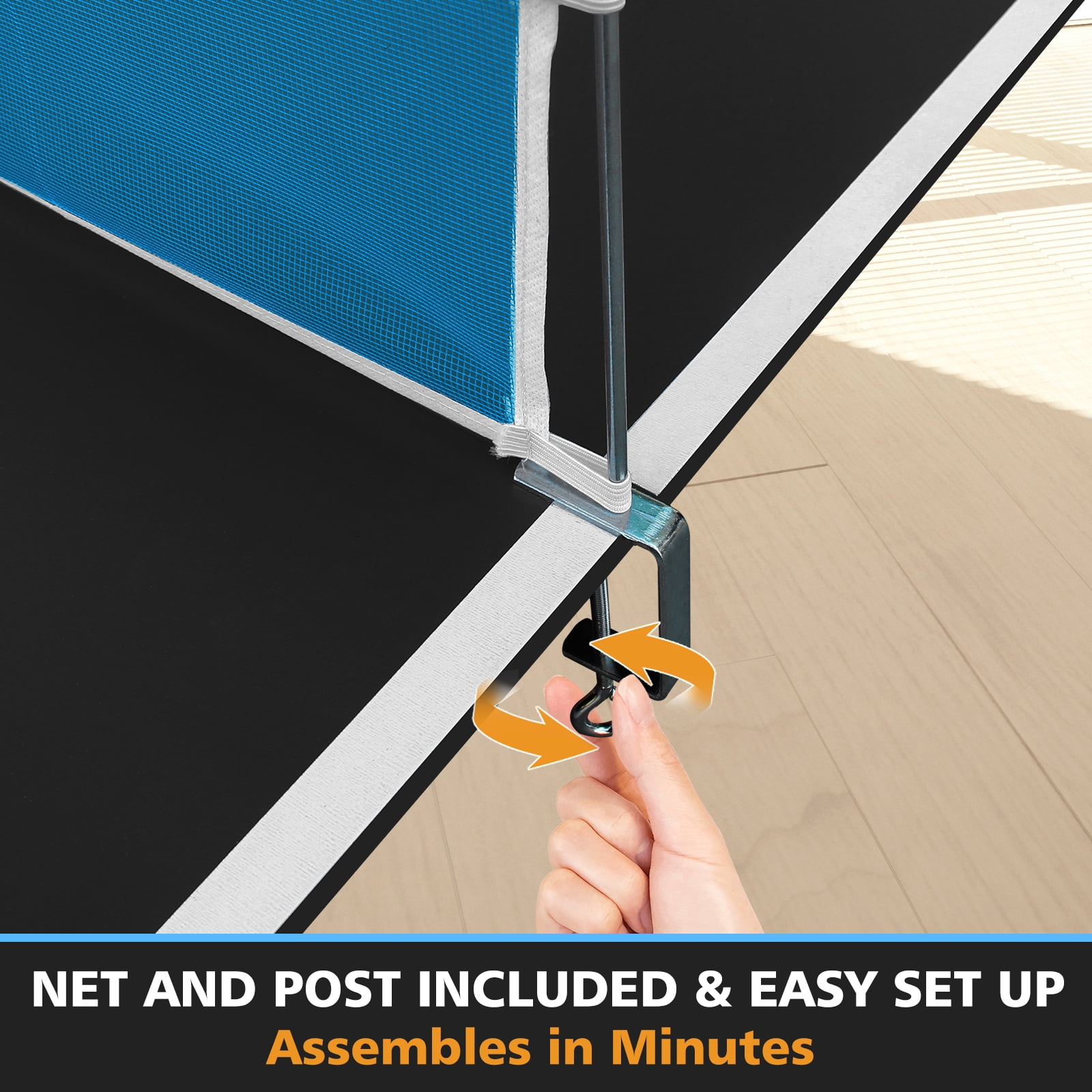 7ft Mid-Size Ping Pong Conversion Top, Foldable & Portable Table Tennis Table Top for for Indoor/Outdoor,Black