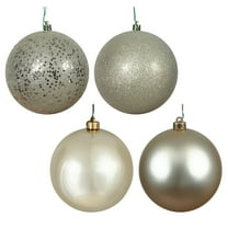 Vickerman 2.4" Champagne 4-Finish Ball Ornament Assortment, 24 per Box