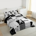 thumbnail image 3 of Homewish Cartoon Ice Hockey Full Size Comforter Sets for Teens, Sports Lover Bedding Comforter Set, Grey Buffalo Plaid Reversible Bedding Sets, Microfiber Bedroom Decor, 3 Pieces, 3 of 8