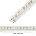 thumbnail image 2 of Uxcell 3.3Ft x 0.59" Peel and Stick Molding Trim for Walls, Flexible Mirror Molding Trim Self-Adhesive Wall Paneling Strip Wallpaper Border for DIY Floor Wall Baseboard, White/Gold, 2 of 7
