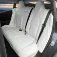 thumbnail image 3 of Ikon Motorsports Full Set Car Seat Covers Compatible With 2017-2023 Tesla Model 3 4-Door, White Leather Front & Rear 5-Seat Seat Cover Cushion Protectors 10PCS, 3 of 9