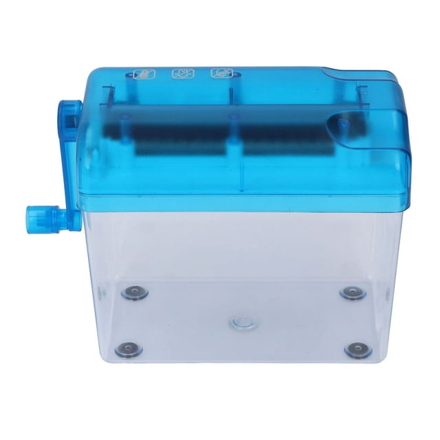 Manual Strip-Cut Paper Shredder, 3mm Strip Width, 123mm Entry, Hand-Crank Operation, 1L Transparent Bin with Non-Slip Pads, Compact Lightweight Design for Office/School/Home, A6 Paper Shredding Tool,