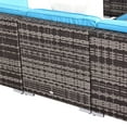 thumbnail image 3 of Outsunny 7 Pieces Patio Furniture Set with Cushions, PE Rattan Outdoor Conversation Set, Sectional Furniture Sofa Set with Glass Top Coffee Table and Pillows, for Garden, Lawn, Deck, Sky Blue, 3 of 9